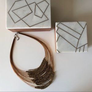 Beaded Necklace - Anthropologie - Roost - Gold